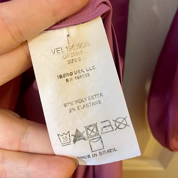 EUC PatBO Orchid High-Low Satin Wrap Gown - Picture 10 of 13